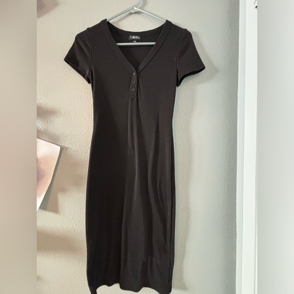 Basic Black Midi Bodycon dress